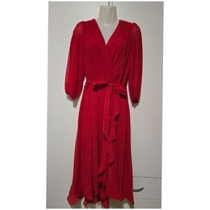 Elegant Red Wrap Dress